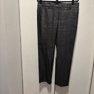 Ann Taylor Loft Riviera Slim Black/ Silver Metallic Pants Size 10